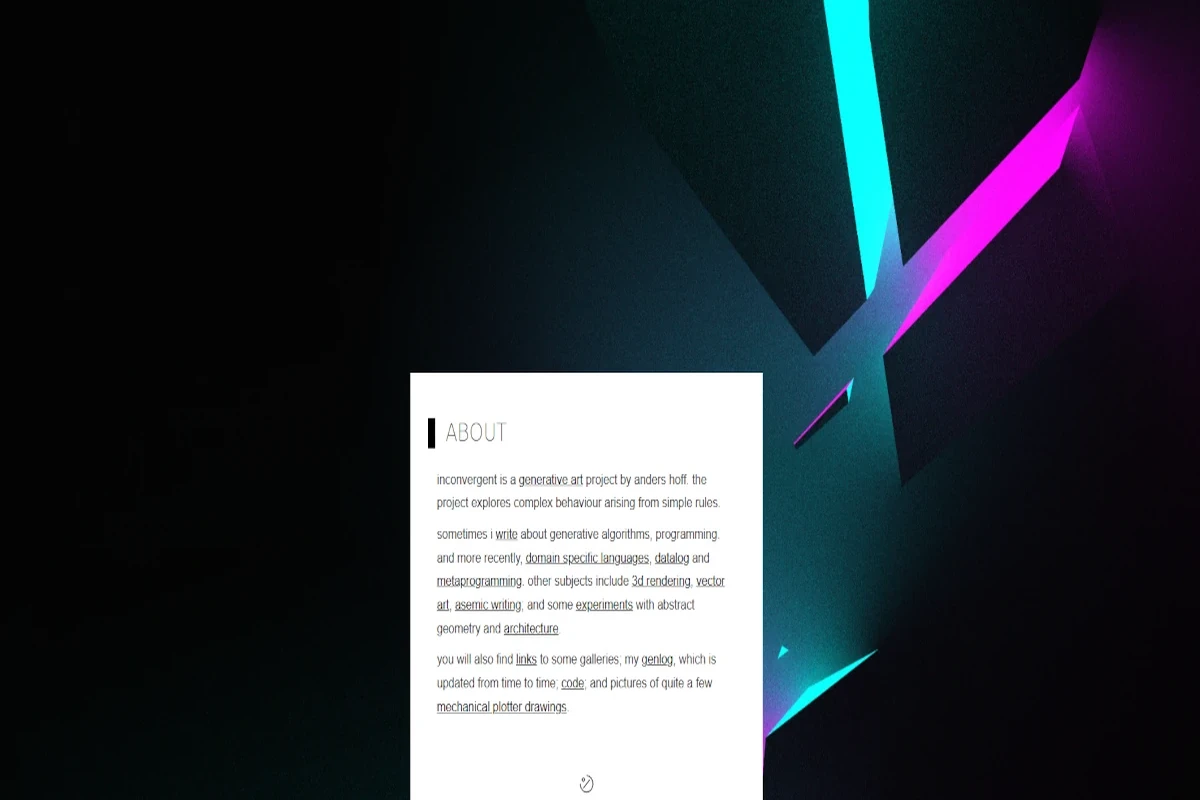 Screenshot of Inconvergent – generative computer art