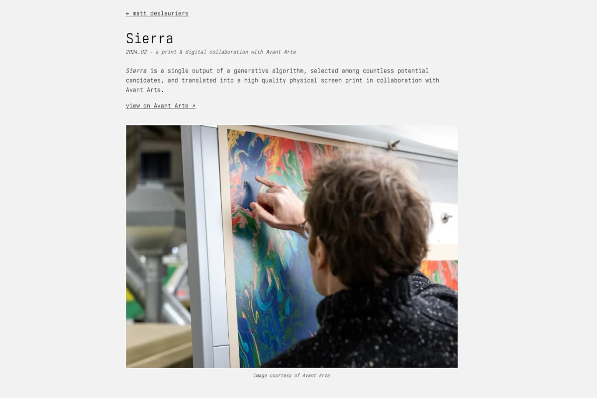 Screenshot of the homepage of mattdesl.com