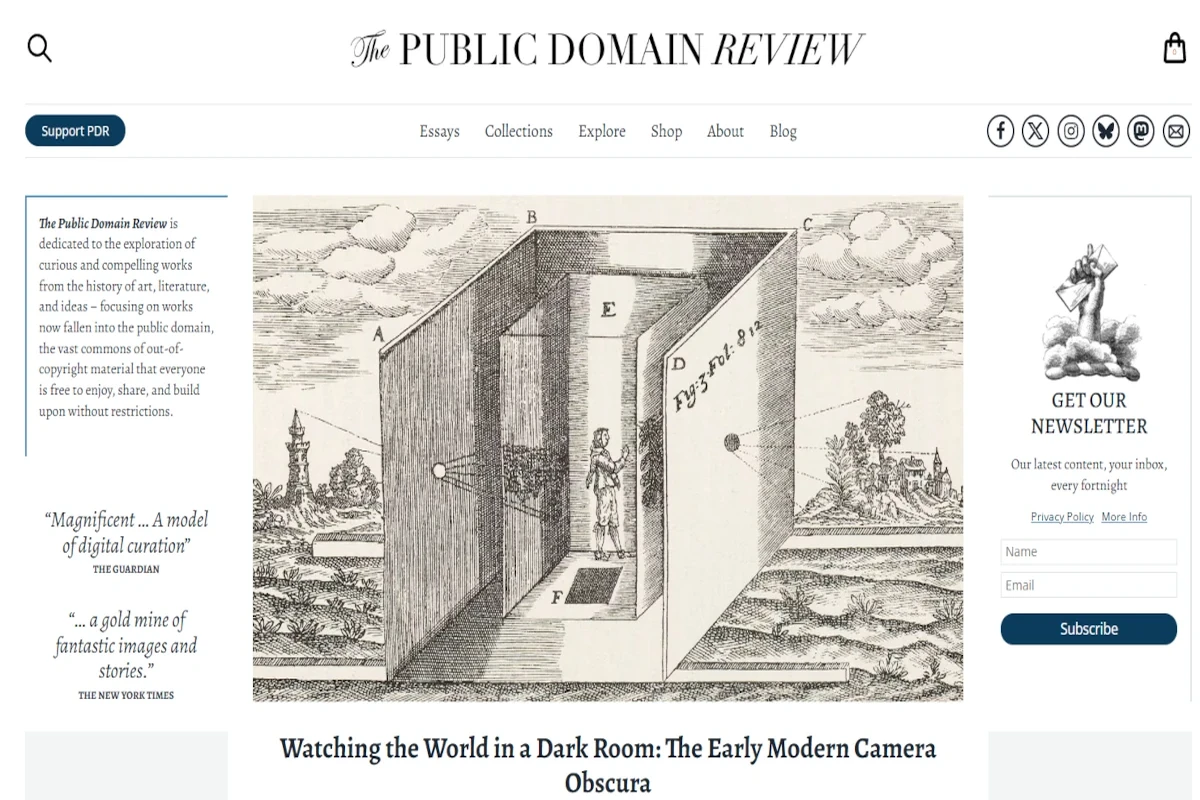 Screenshot of The Public Domain Review – public domain archive