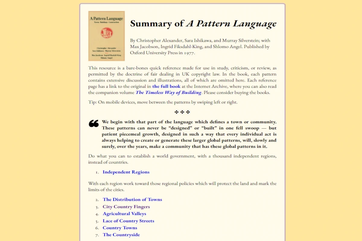 Screenshot of Urbigenous website – archive of essays and manifestos