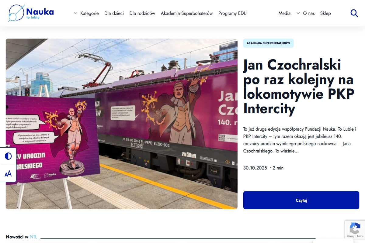 Homepage of Nauka To Lubię – Polish science blog and video channel